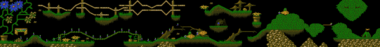 Overview: Lemmings 2: The Tribes, Amiga, Outdoor, 3 - Glide Like The Wind